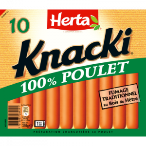 Knacki poulet HERTA, 10 pièces, 350g