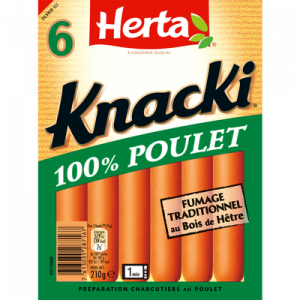 Knacki poulet HERTA, 6 pièces, 210g
