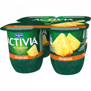 Lait fermenté bifidus ananas ACTIVIA fruits, 4x125g
