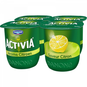 Lait fermenté sucré au bifidus goût citron ACTIVIA, 4x125g