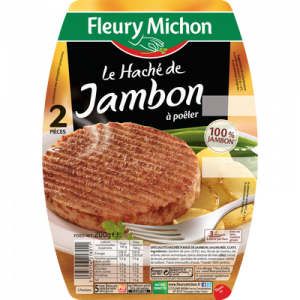 Le haché de jambon sans gluten FLEURY MICHON, 2x100g