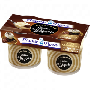 Liégeois gourmand au café coeur chocolat MAMIE NOVA, 2x120g