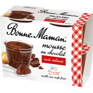 Mousse chocolat intense BONNE MAMAN, 4X50g
