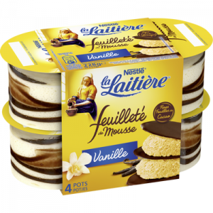 Mousse saveur vanille LA LAITIERE, 4x57g