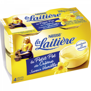 Petits pots de crème saveur vanille LA LAITIERE, 4x100g