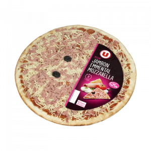 Pizza au jambon, emmental et mozzarella U, 475g