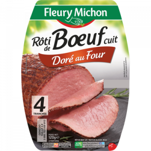 Rôti de boeuf FLEURY MICHON, 4 tranches, 120g