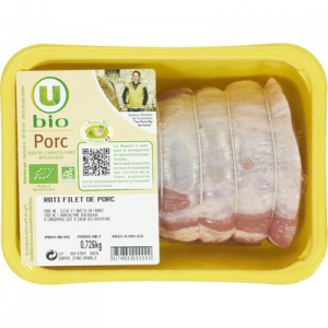 Rôti de porc, U BIO, France, 1 pièce 600 g
