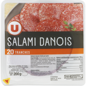 Salami Danois U, 20 tranches, 200g
