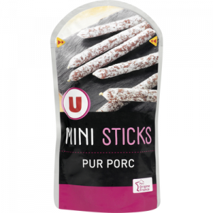 Saucisson sec pur porc mini-stick U, 100g