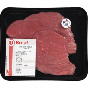 Viande bovine - Steak Genisse, U, Nouvelle agriculture, France, 2 pièces 250 g