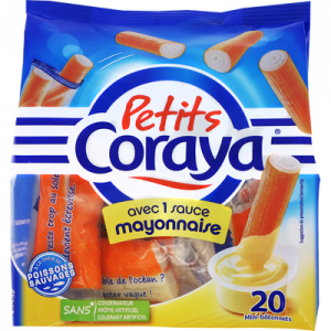 Bâtonnets de surimi et sauce mayonnaise, LES PETITS CORAYA, 210g