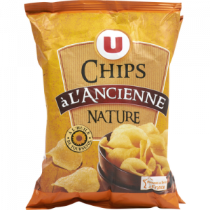 Chips à l'ancienne nature U, 6 sachets de 30g