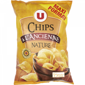 Chips à l'ancienne nature U, sachet de 300g
