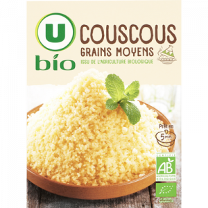 Couscous grains moyens bio U BIO, boîte de 500g