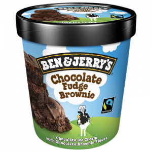 Crème glacée parfum Chocolat Fudge Brownie BEN&JERRY'S, pot de 415g