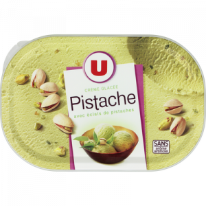 Crème glacée pistache sans arôme artificielle U, 500g