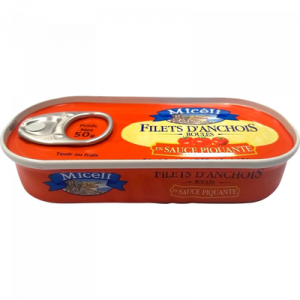 Filets d'anchois roulés sauce piquante MICELI, boîte de 50g