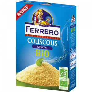 Graines de couscous moyen bio FERRERO, bôite de 400g