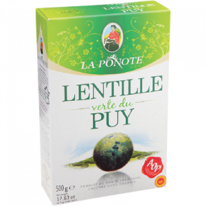 Lentilles vertes du Puy AOC LA PONOTE, 500g