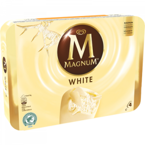 MAGNUM chocolat blanc, 4 unités, 316g