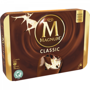MAGNUM classic vanille chocolat, 4 unités, 316g