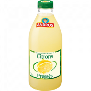 Préparation de citrons pressés réfrigéré ANDROS, bouteille de 1 litre