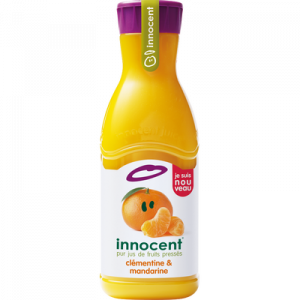 Pur jus réfrigéré mandarine et clémentine pulpé INNOCENT, bouteille de900ml