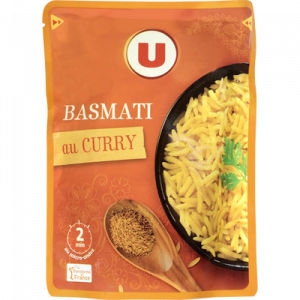 Riz basmati au curry micro-ondable 2 minutes U, paquet de 250g