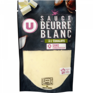 Sauce beurre blanc échalote U, transformée en France, sachet de 180g