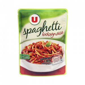 Spaghetti bolognaise micro-ondable 2' U, sachet de 200g