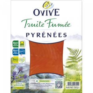 Truite fumée des Pyrénées OVIVE, 4 tranches, 120g